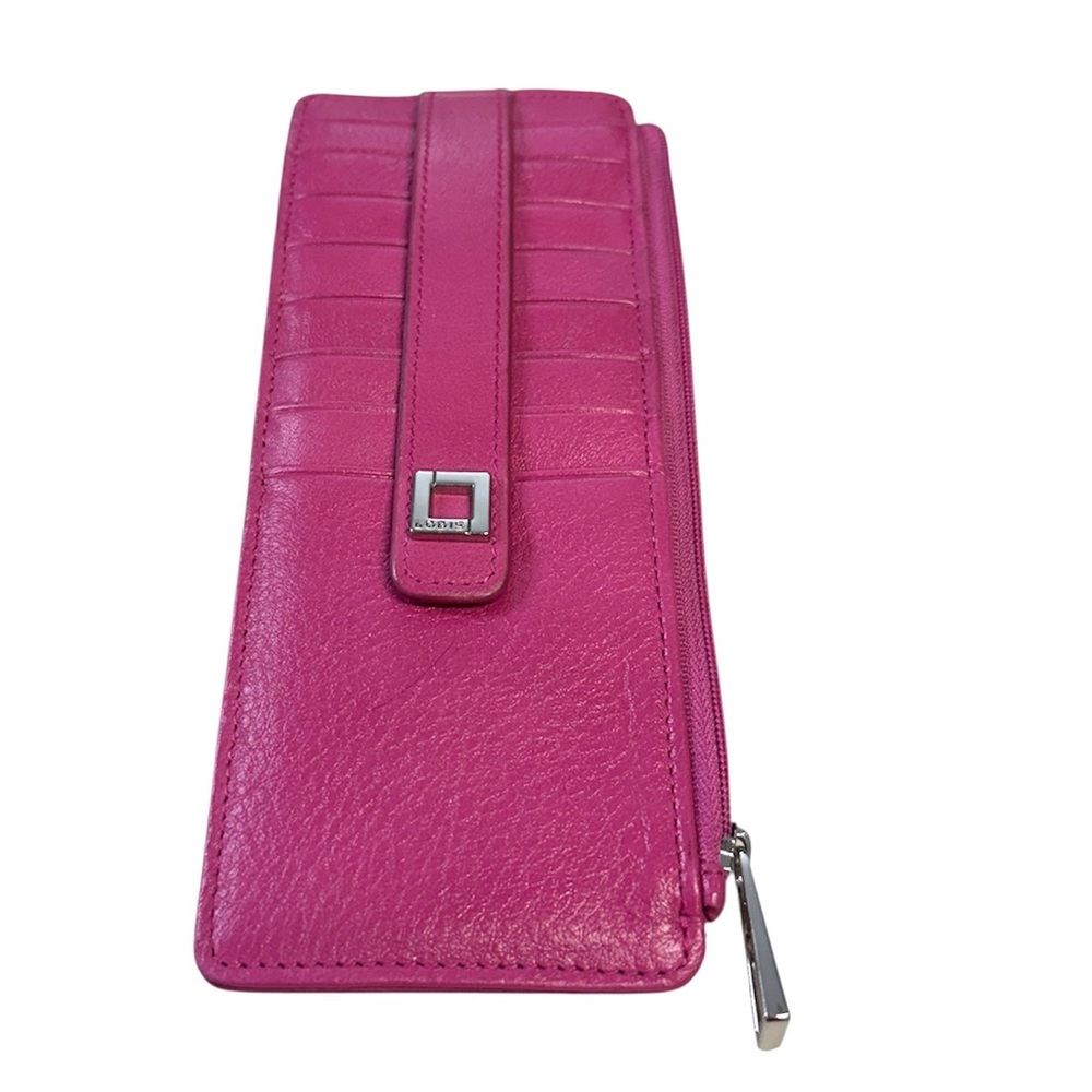 LODIS Julia Long Stacker Pink Leather Card Wallet